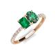 5 - Galina 7x5 mm Emerald Cut Emerald and 8x6 mm Oval Lab Created Alexandrite 2 Stone Duo Ring 