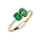 5 - Galina 7x5 mm Emerald Cut Emerald and 8x6 mm Oval Lab Created Alexandrite 2 Stone Duo Ring 