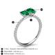 6 - Galina 7x5 mm Emerald Cut and 8x6 mm Oval Emerald 2 Stone Duo Ring 