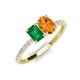 5 - Galina 7x5 mm Emerald Cut Emerald and 8x6 mm Oval Citrine 2 Stone Duo Ring 