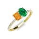 5 - Galina 7x5 mm Emerald Cut Citrine and 8x6 mm Oval Emerald 2 Stone Duo Ring 