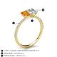 6 - Galina 7x5 mm Emerald Cut Citrine and 8x6 mm Oval Forever One Moissanite 2 Stone Duo Ring 