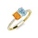 5 - Galina 7x5 mm Emerald Cut Citrine and 8x6 mm Oval Aquamarine 2 Stone Duo Ring 