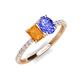 5 - Galina 7x5 mm Emerald Cut Citrine and 8x6 mm Oval Tanzanite 2 Stone Duo Ring 