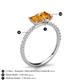 6 - Galina 7x5 mm Emerald Cut Citrine and 8x6 mm Oval Citrine 2 Stone Duo Ring 