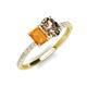 5 - Galina 7x5 mm Emerald Cut Citrine and 8x6 mm Oval Smoky Quartz 2 Stone Duo Ring 