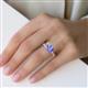 3 - Galina IGI Certified 7x5 mm Emerald Cut Lab Grown Diamond and 8x6 mm Oval Tanzanite 2 Stone Duo Ring 