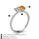 6 - Galina 7x5 mm Emerald Cut Forever One Moissanite and 8x6 mm Oval Citrine 2 Stone Duo Ring 