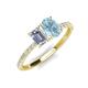 5 - Galina IGI Certified 7x5 mm Emerald Cut Lab Grown Diamond and 8x6 mm Oval Aquamarine 2 Stone Duo Ring 