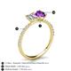 6 - Galina IGI Certified 7x5 mm Emerald Cut Lab Grown Diamond and 8x6 mm Oval Amethyst 2 Stone Duo Ring 