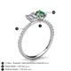 6 - Galina IGI Certified 7x5 mm Emerald Cut Lab Grown Diamond and 8x6 mm Oval Lab Created Alexandrite 2 Stone Duo Ring 