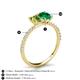 6 - Galina 7x5 mm Emerald Cut Peridot and 8x6 mm Oval Emerald 2 Stone Duo Ring 