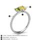 6 - Galina 7x5 mm Emerald Cut Peridot and 8x6 mm Oval Yellow Sapphire 2 Stone Duo Ring 