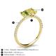 6 - Galina 7x5 mm Emerald Cut Peridot and 8x6 mm Oval Yellow Sapphire 2 Stone Duo Ring 