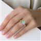 3 - Galina 7x5 mm Emerald Cut Peridot and 8x6 mm Oval Aquamarine 2 Stone Duo Ring 