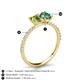 6 - Galina 7x5 mm Emerald Cut Peridot and 8x6 mm Oval Lab Created Alexandrite 2 Stone Duo Ring 