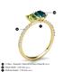 6 - Galina 7x5 mm Emerald Cut Peridot and 8x6 mm Oval London Blue Topaz 2 Stone Duo Ring 