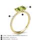 6 - Galina 7x5 mm Emerald Cut Peridot and 8x6 mm Oval Peridot 2 Stone Duo Ring 