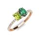 5 - Galina 7x5 mm Emerald Cut Peridot and 8x6 mm Oval Lab Created Alexandrite 2 Stone Duo Ring 