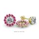 1 - Serena 0.69 ctw (2.00 mm) Round Pink Sapphire Jackets Earrings 