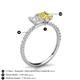 6 - Galina 7x5 mm Emerald Cut White Sapphire and 8x6 mm Oval Yellow Sapphire 2 Stone Duo Ring 