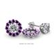 1 - Serena 0.48 ctw (2.00 mm) Round Amethyst Jackets Earrings 