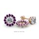 1 - Serena 0.48 ctw (2.00 mm) Round Amethyst Jackets Earrings 