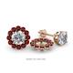 1 - Serena 0.81 ctw (2.00 mm) Round Red Garnet Jackets Earrings 