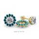 1 - Serena 0.66 ctw (2.00 mm) Round Blue Diamond Jackets Earrings 