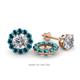 1 - Serena 0.66 ctw (2.00 mm) Round Blue Diamond Jackets Earrings 
