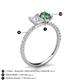 6 - Galina 7x5 mm Emerald Cut White Sapphire and 8x6 mm Oval Lab Created Alexandrite 2 Stone Duo Ring 