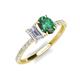 5 - Galina 7x5 mm Emerald Cut White Sapphire and 8x6 mm Oval Lab Created Alexandrite 2 Stone Duo Ring 