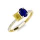 5 - Galina 7x5 mm Emerald Cut Yellow Sapphire and 8x6 mm Oval Blue Sapphire 2 Stone Duo Ring 