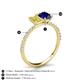 6 - Galina 7x5 mm Emerald Cut Yellow Sapphire and 8x6 mm Oval Blue Sapphire 2 Stone Duo Ring 