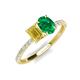 5 - Galina 7x5 mm Emerald Cut Yellow Sapphire and 8x6 mm Oval Emerald 2 Stone Duo Ring 