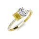 5 - Galina 7x5 mm Emerald Cut Yellow Sapphire and 8x6 mm Oval Forever One Moissanite 2 Stone Duo Ring 