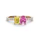 1 - Galina 7x5 mm Emerald Cut Yellow Sapphire and 8x6 mm Oval Pink Sapphire 2 Stone Duo Ring 
