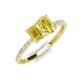 5 - Galina 7x5 mm Emerald Cut and 8x6 mm Oval Yellow Sapphire 2 Stone Duo Ring 