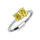 5 - Galina 7x5 mm Emerald Cut and 8x6 mm Oval Yellow Sapphire 2 Stone Duo Ring 