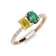 5 - Galina 7x5 mm Emerald Cut Yellow Sapphire and 8x6 mm Oval Lab Created Alexandrite 2 Stone Duo Ring 