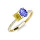 5 - Galina 7x5 mm Emerald Cut Yellow Sapphire and 8x6 mm Oval Tanzanite 2 Stone Duo Ring 