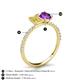 6 - Galina 7x5 mm Emerald Cut Yellow Sapphire and 8x6 mm Oval Amethyst 2 Stone Duo Ring 