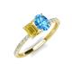 5 - Galina 7x5 mm Emerald Cut Yellow Sapphire and 8x6 mm Oval Blue Topaz 2 Stone Duo Ring 
