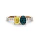 1 - Galina 7x5 mm Emerald Cut Yellow Sapphire and 8x6 mm Oval London Blue Topaz 2 Stone Duo Ring 
