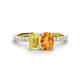 1 - Galina 7x5 mm Emerald Cut Yellow Sapphire and 8x6 mm Oval Citrine 2 Stone Duo Ring 
