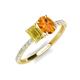 5 - Galina 7x5 mm Emerald Cut Yellow Sapphire and 8x6 mm Oval Citrine 2 Stone Duo Ring 