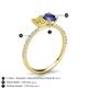 6 - Galina 7x5 mm Emerald Cut Yellow Sapphire and 8x6 mm Oval Iolite 2 Stone Duo Ring 