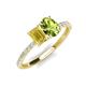 5 - Galina 7x5 mm Emerald Cut Yellow Sapphire and 8x6 mm Oval Peridot 2 Stone Duo Ring 