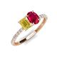 5 - Galina 7x5 mm Emerald Cut Yellow Sapphire and 8x6 mm Oval Ruby 2 Stone Duo Ring 