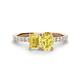 1 - Galina 7x5 mm Emerald Cut and 8x6 mm Oval Yellow Sapphire 2 Stone Duo Ring 